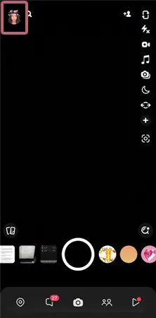 Open Snapchat, and select Profile Icon.