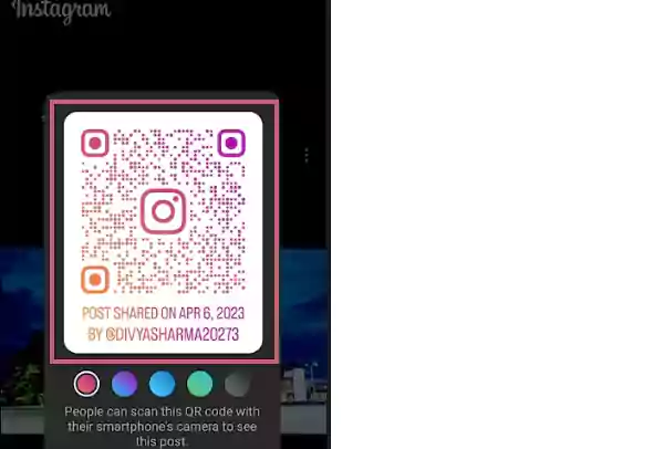 QR code of the Instagram post