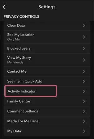 Tap on Activity Indicator.