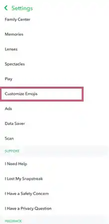 Tap on the option of customize emojis. 
