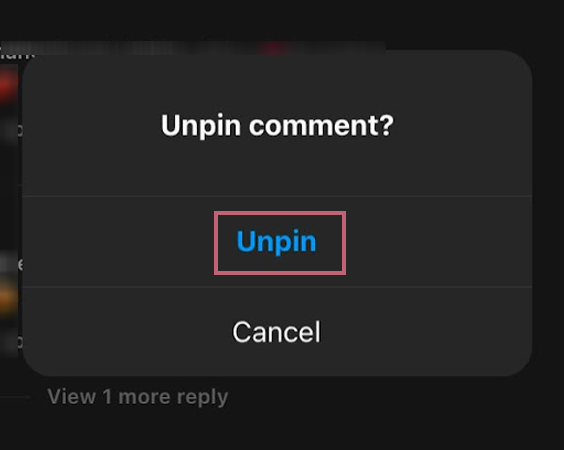 Tap on Unpin