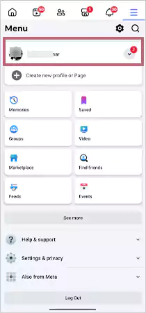 Open Facebook then Go to the Profile icon