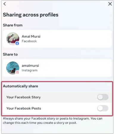 Enable Automatically share settings