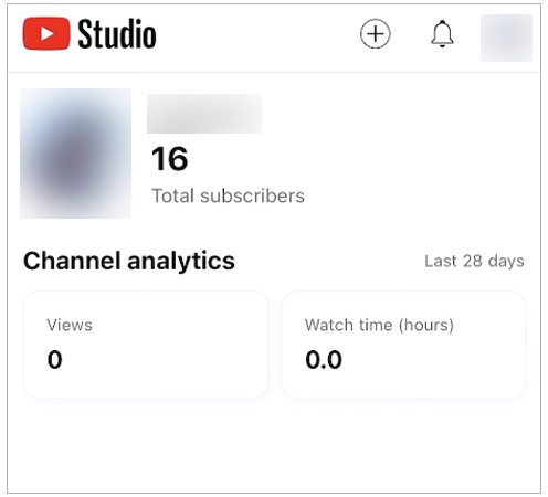 YouTube Studios dashboard